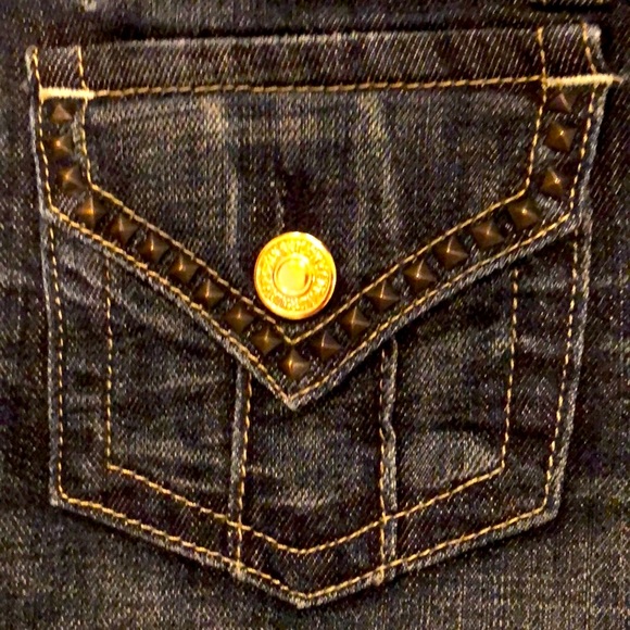 Robin's Jean Jeans Robins Jeans Dark Wash Low Rise Embellished